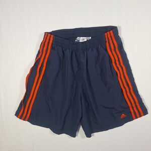 ​Adidas Y2K 2005 Vintage Mesh Lined Shorts Navy Orange Stripes Men's M